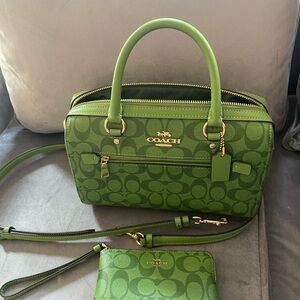 Coach Green Signature Satchel Bag